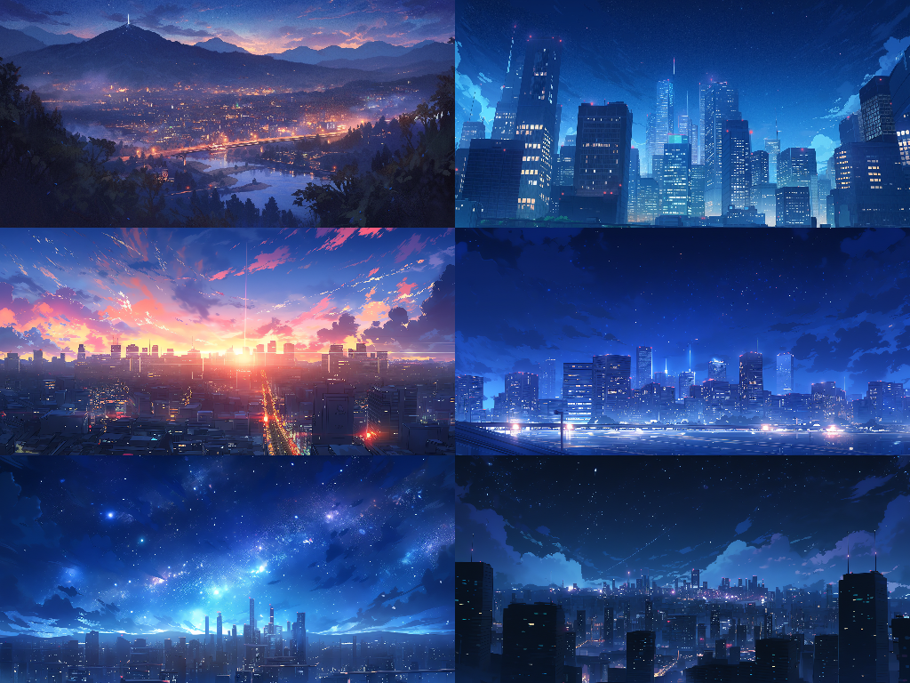 Distant view 100 background illustrations
