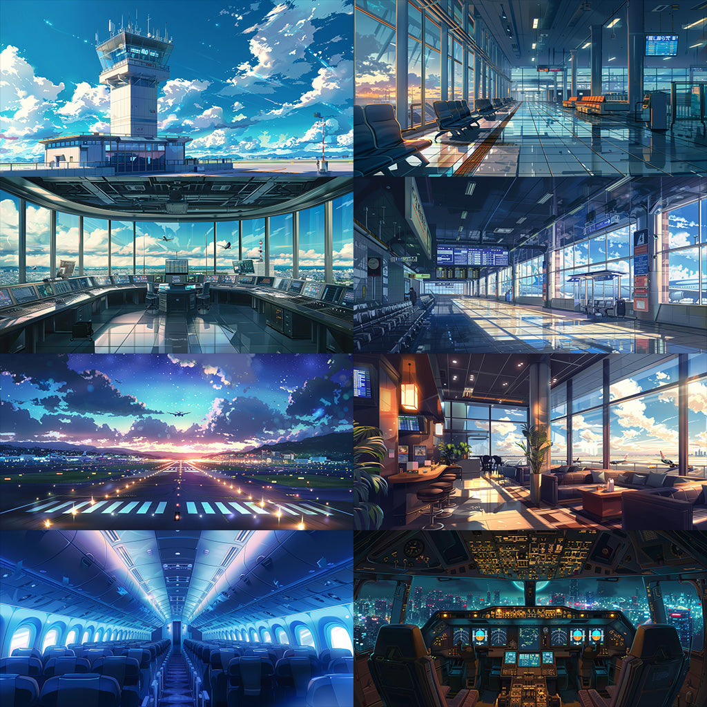 Airport 210 background illustrations