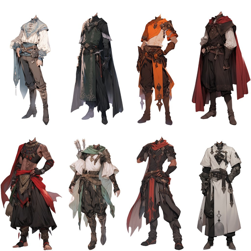 Fantasy 50 standing illustration (Male)