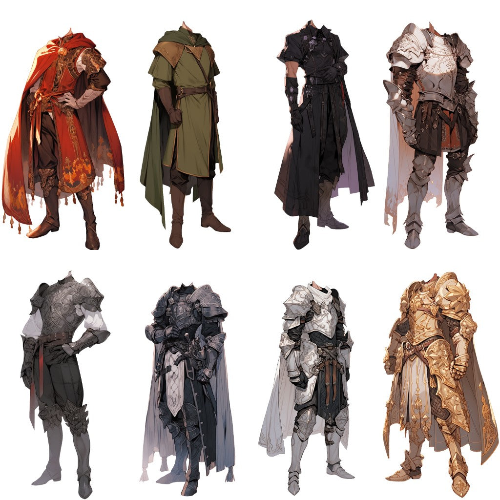 Fantasy 50 standing illustration (Male)