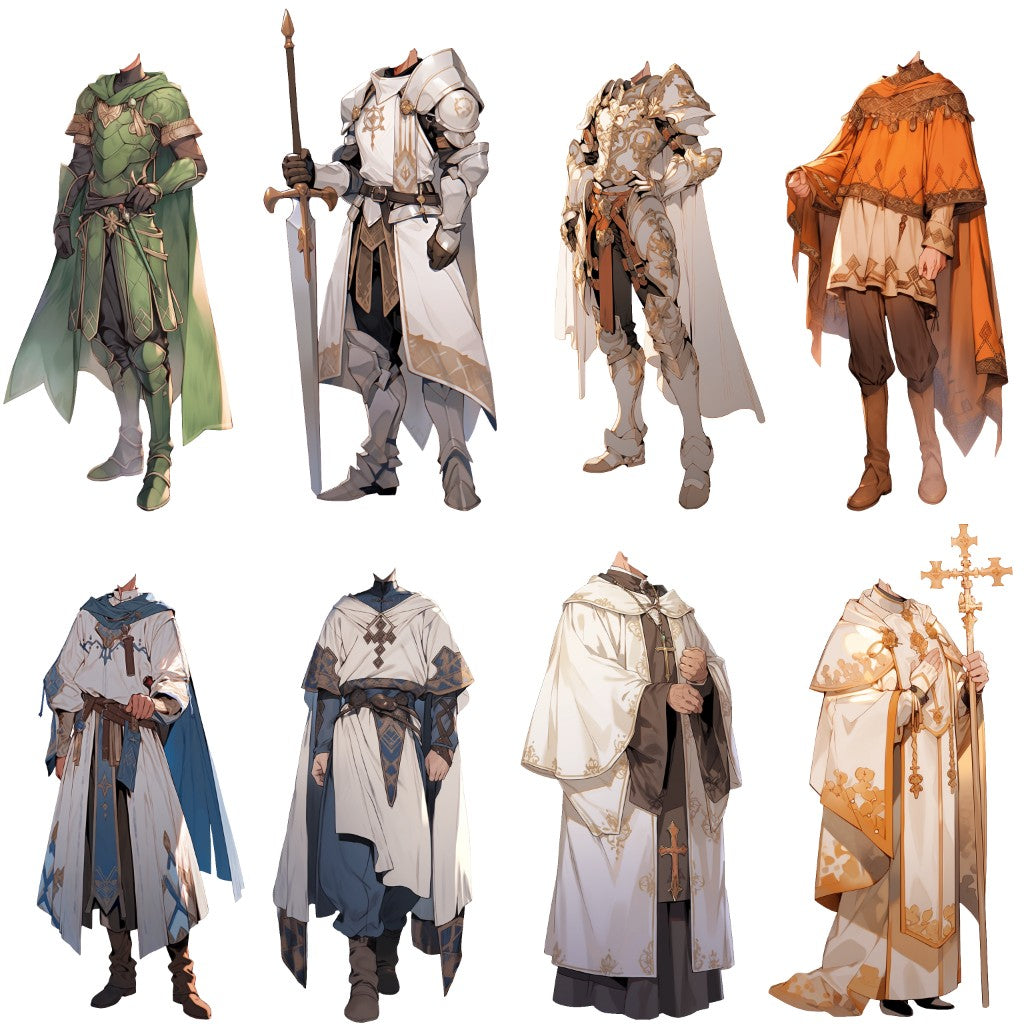 Fantasy 50 standing illustration (Male)