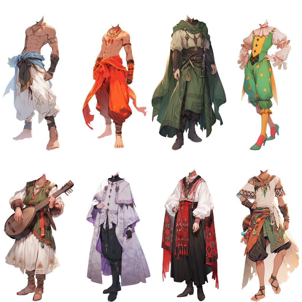 Fantasy 50 standing illustration (Male)