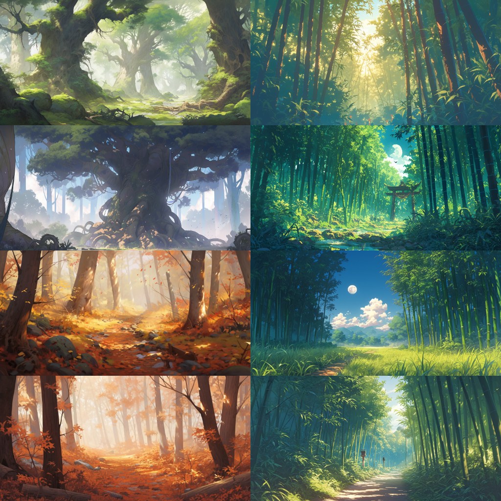 Bamboo Forest 250 background illustrations