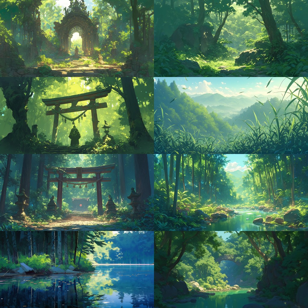 Bamboo Forest 250 background illustrations
