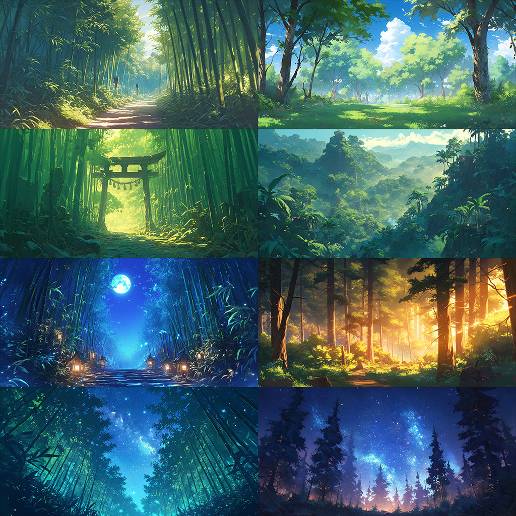 Bamboo Forest 250 background illustrations