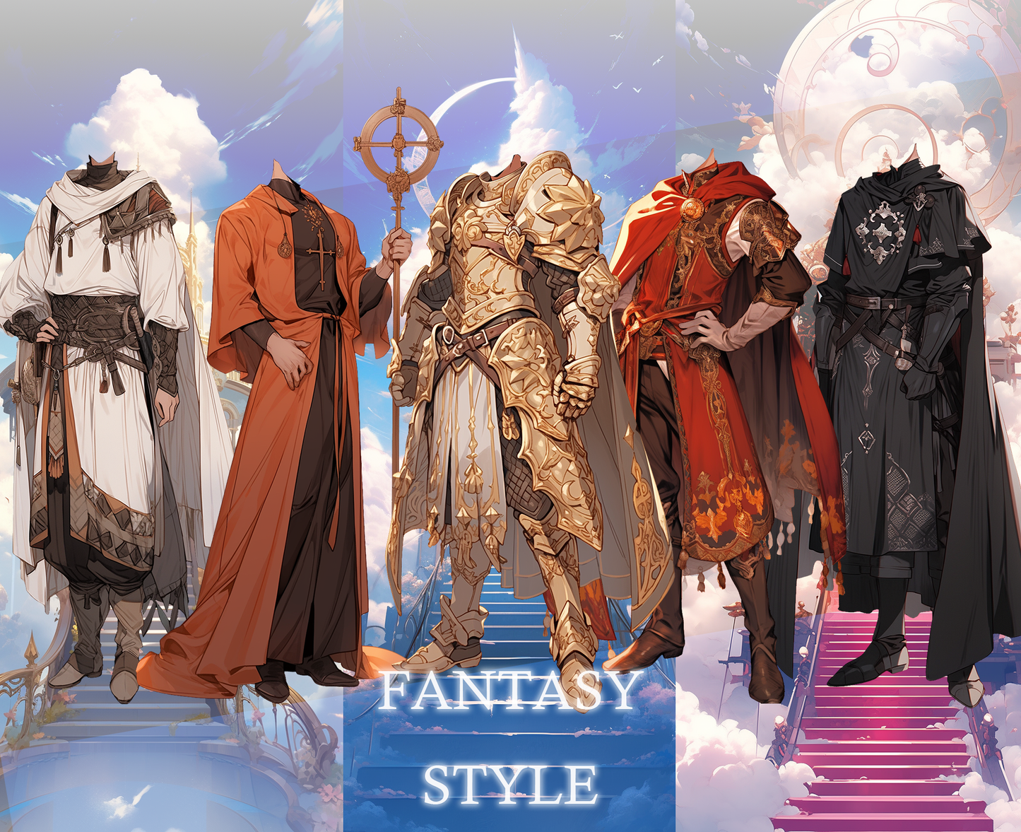 Fantasy 50 standing illustration (Male)