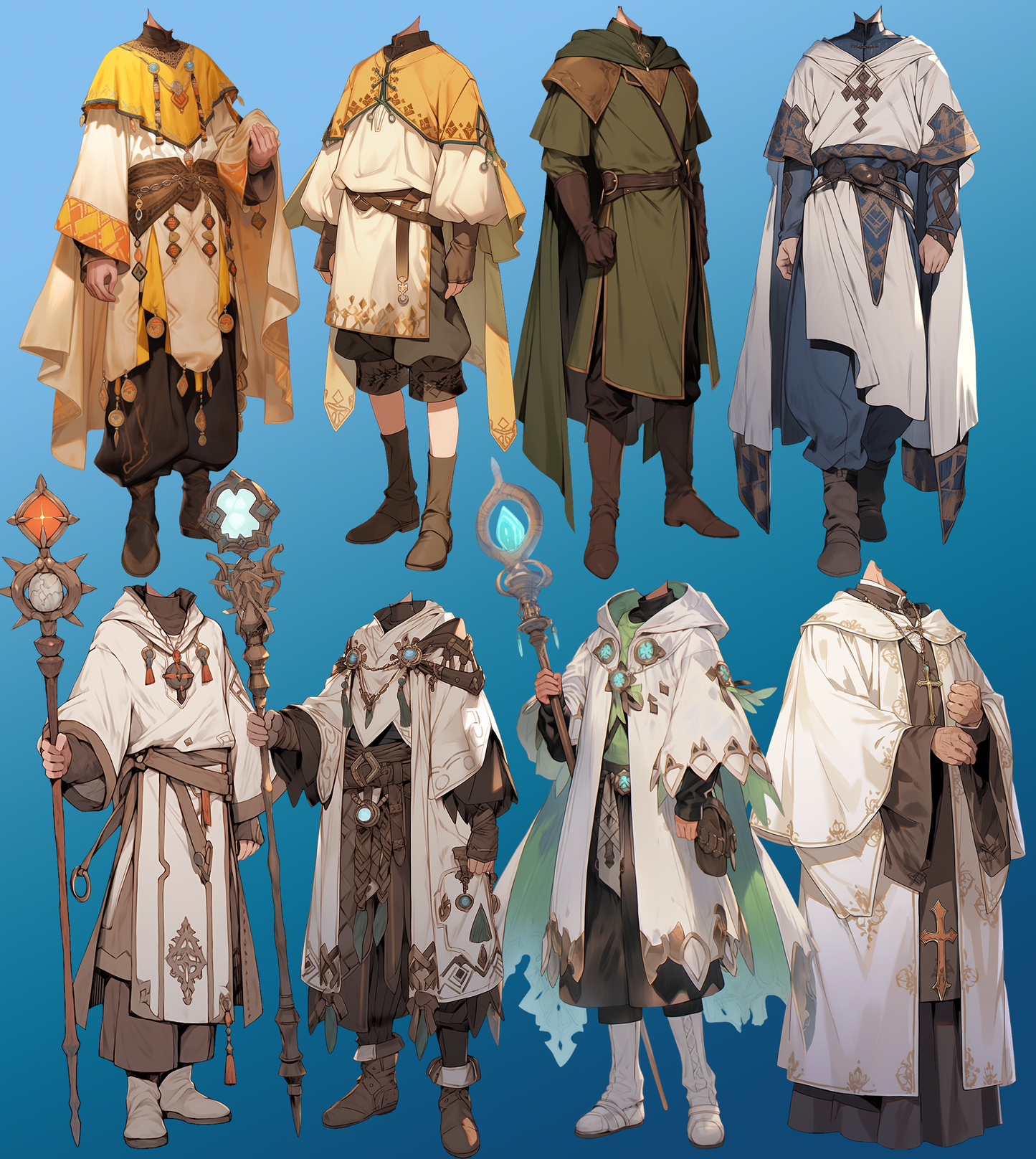 Fantasy 50 standing illustration (Male)
