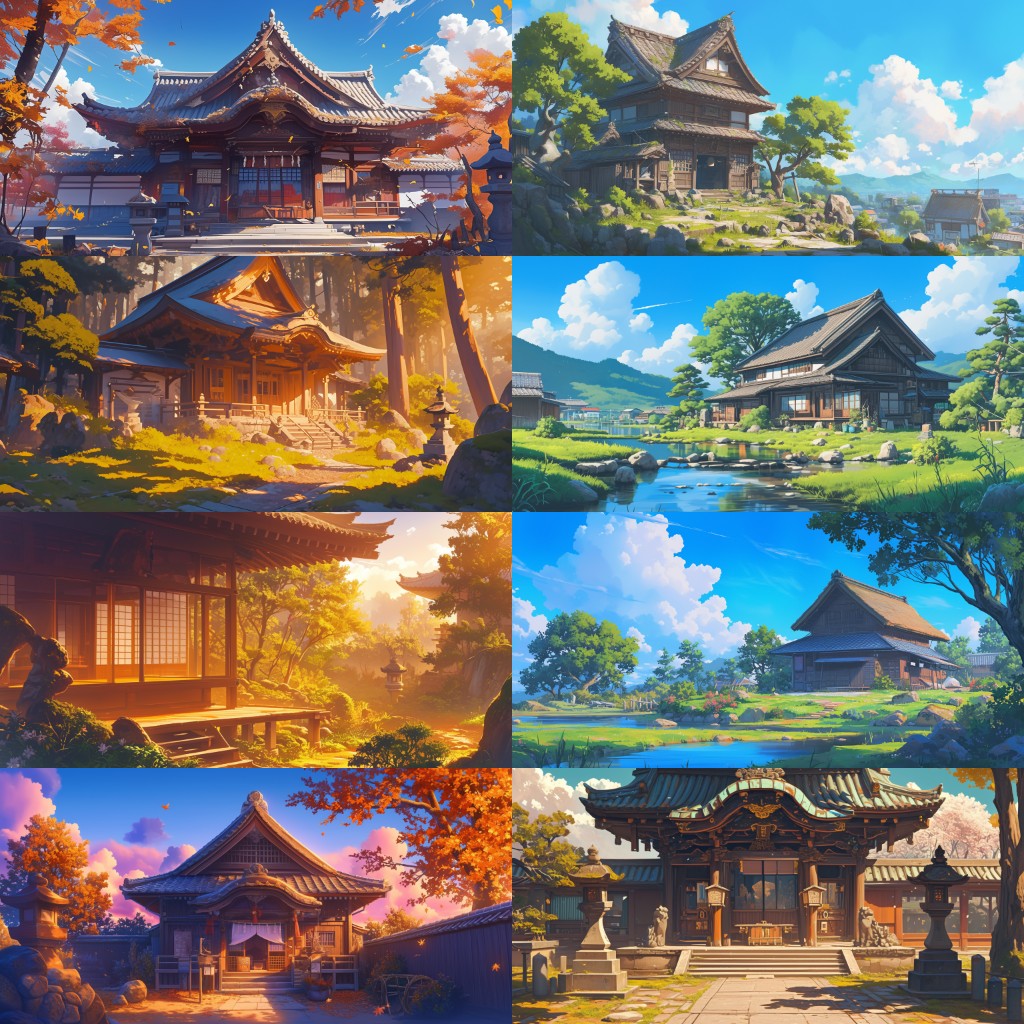Japanese style 410 background illustrations
