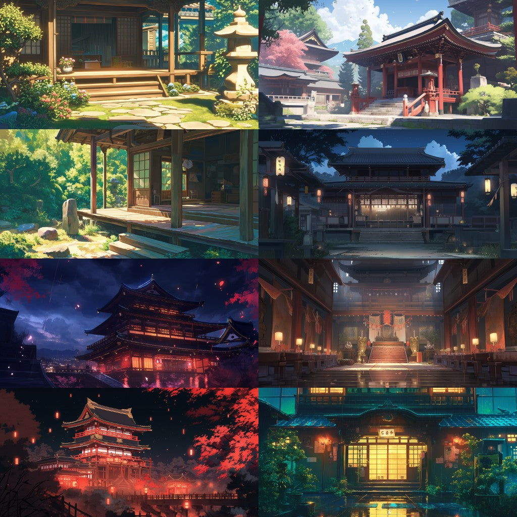 Japanese style 410 background illustrations