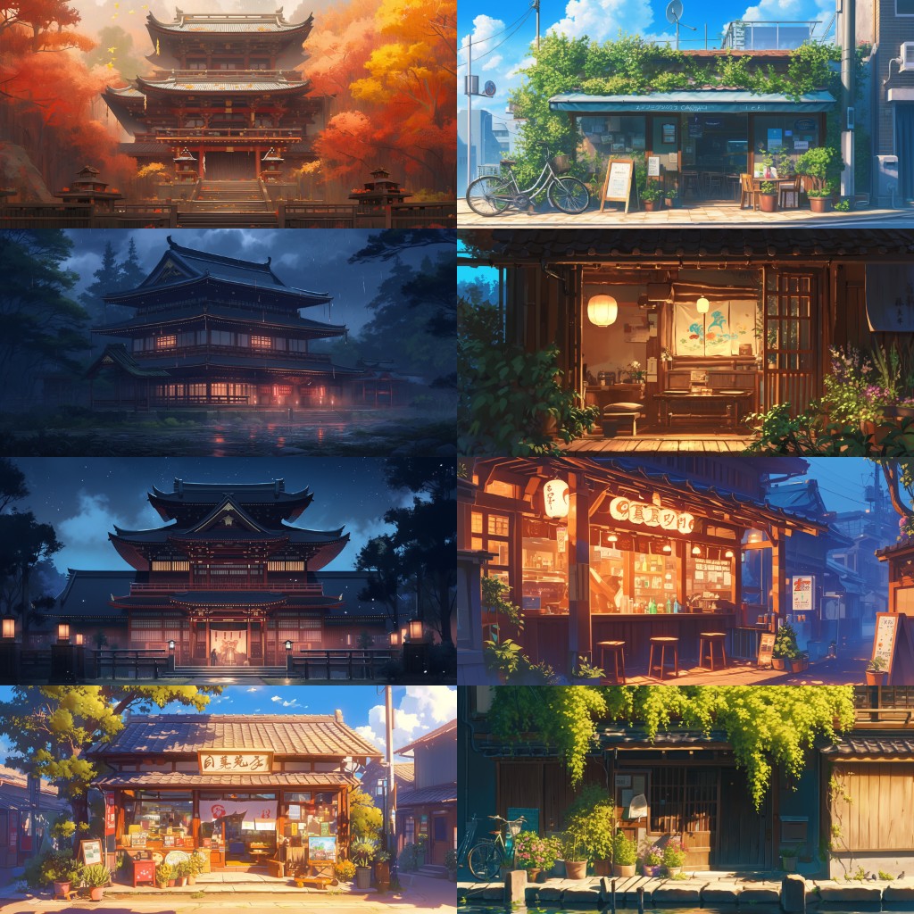 Japanese style 410 background illustrations