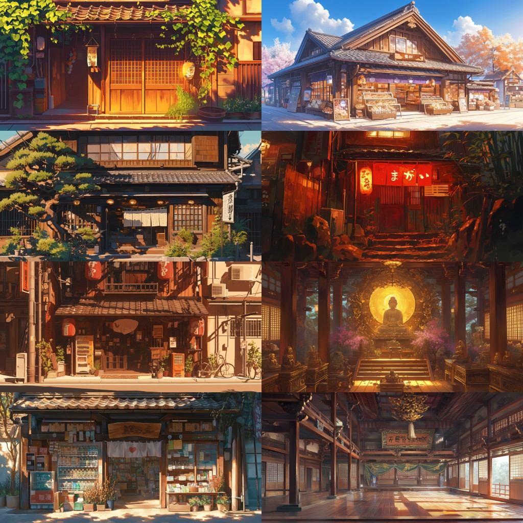 Japanese style 410 background illustrations
