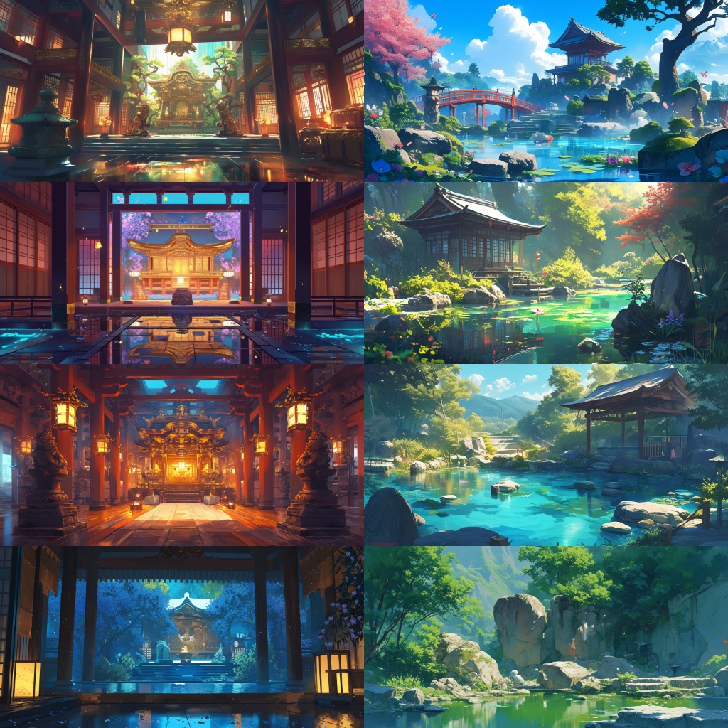 Japanese style 410 background illustrations