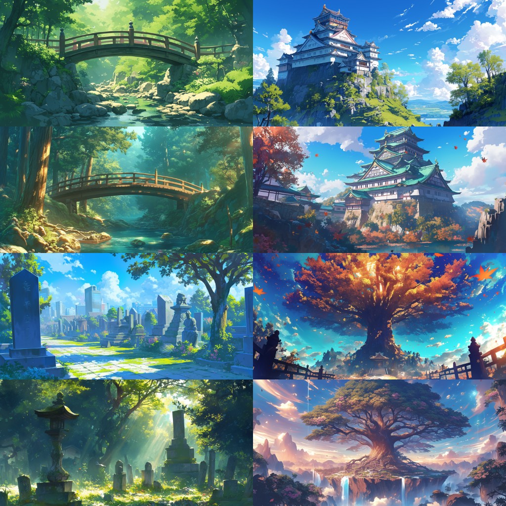 Japanese style 410 background illustrations