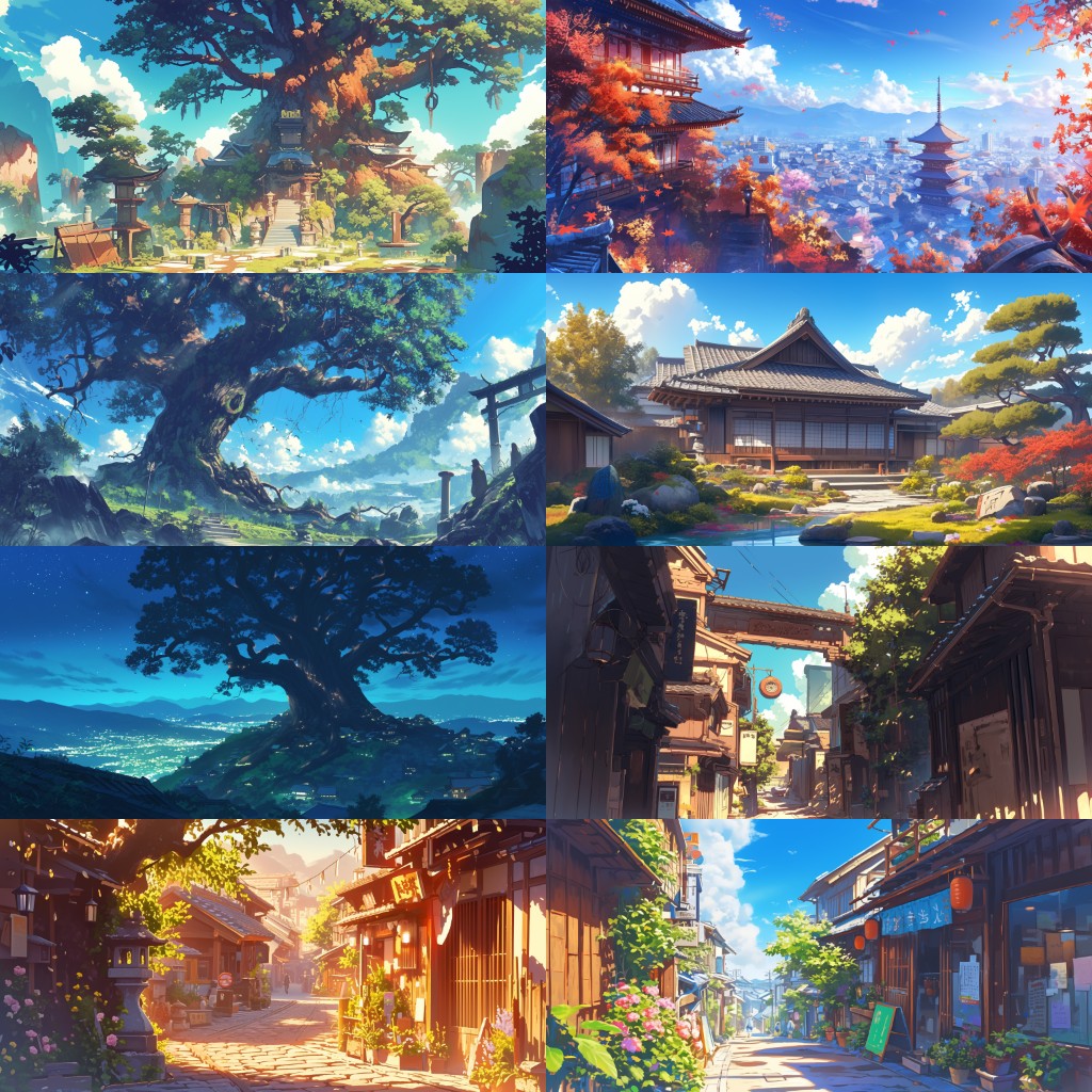 Japanese style 410 background illustrations