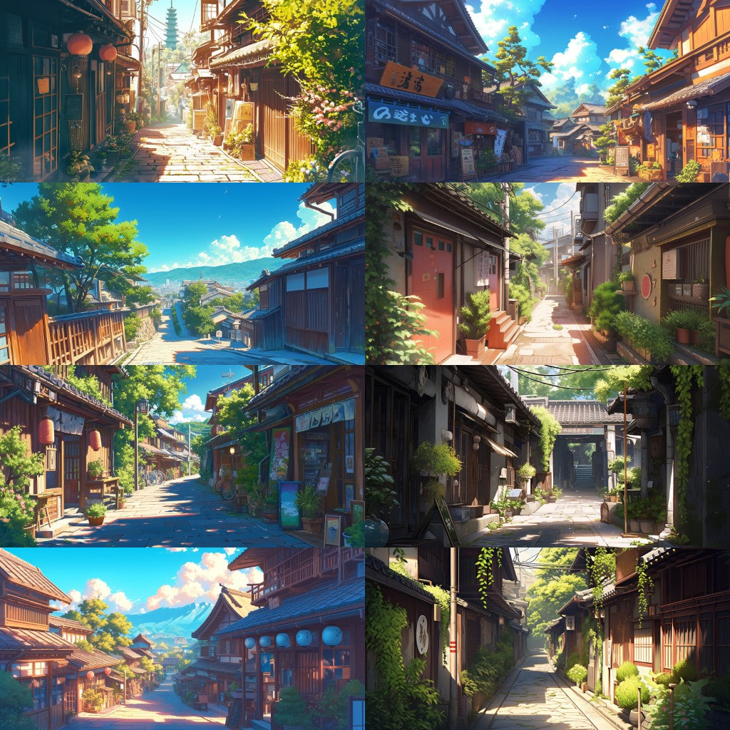 Japanese style 410 background illustrations