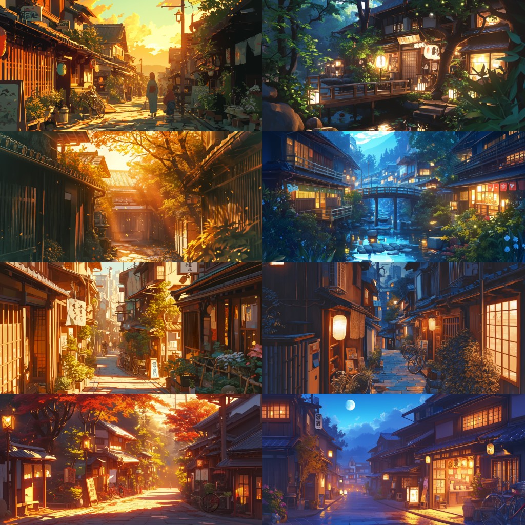Japanese style 410 background illustrations