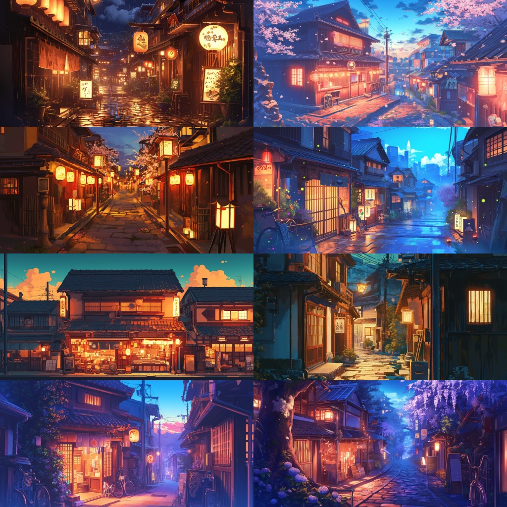 Japanese style 410 background illustrations