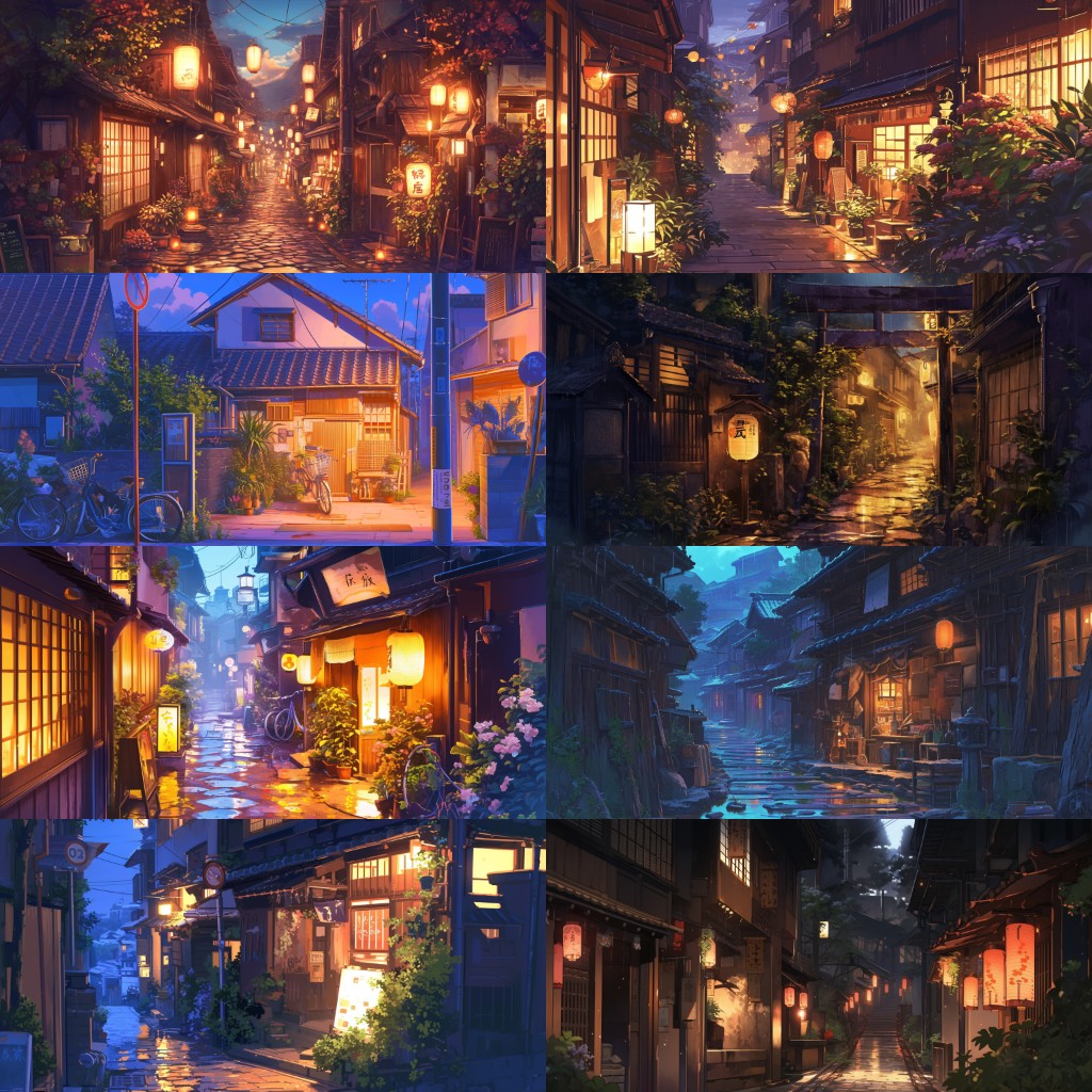 Japanese style 410 background illustrations