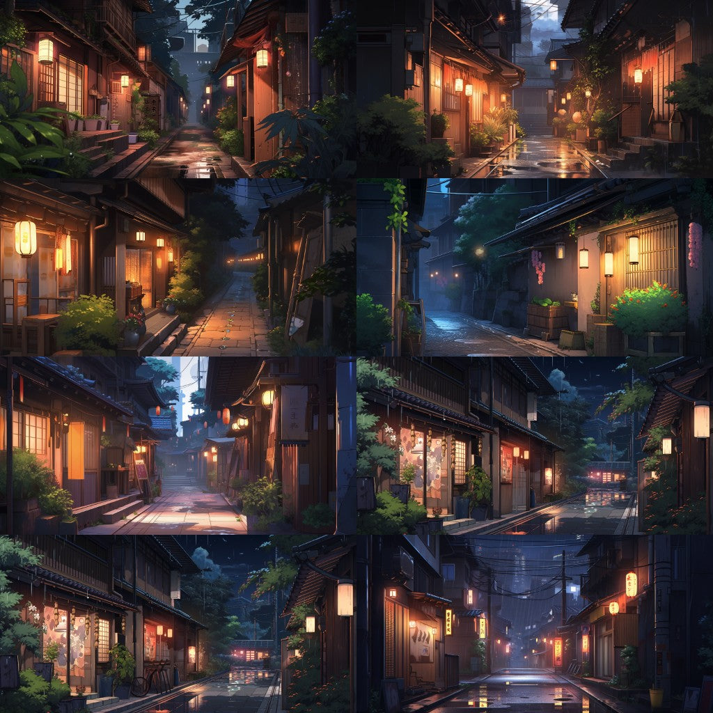 Japanese style 410 background illustrations
