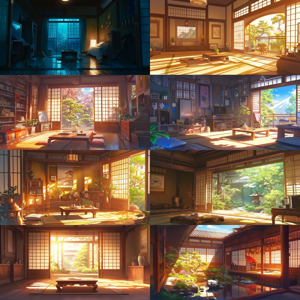 Japanese style 410 background illustrations