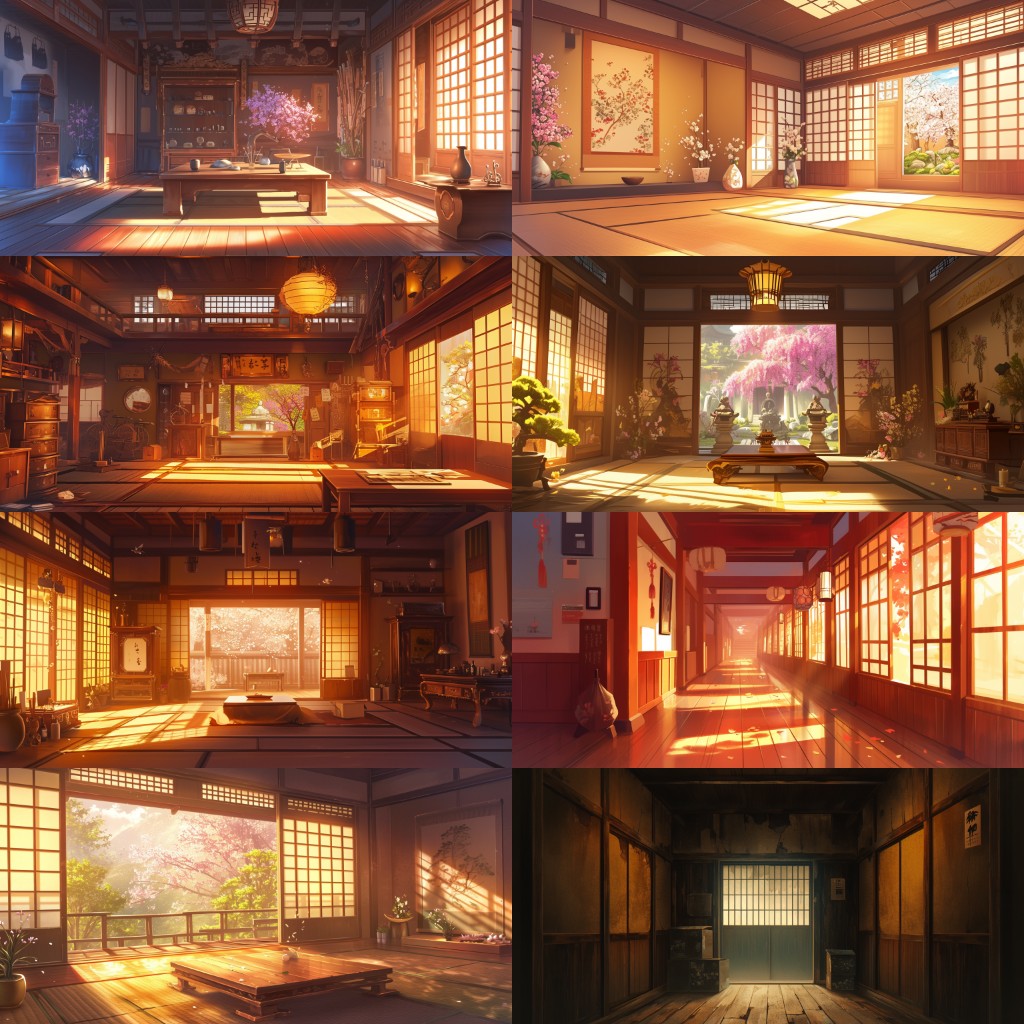 Japanese style 410 background illustrations
