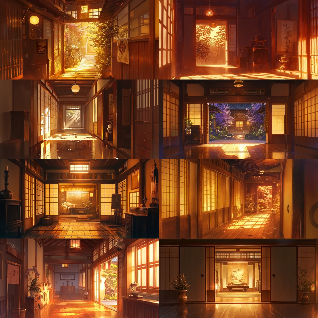 Japanese style 410 background illustrations