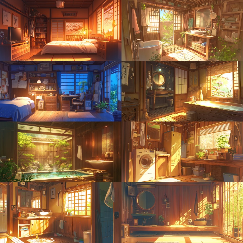 Japanese style 410 background illustrations