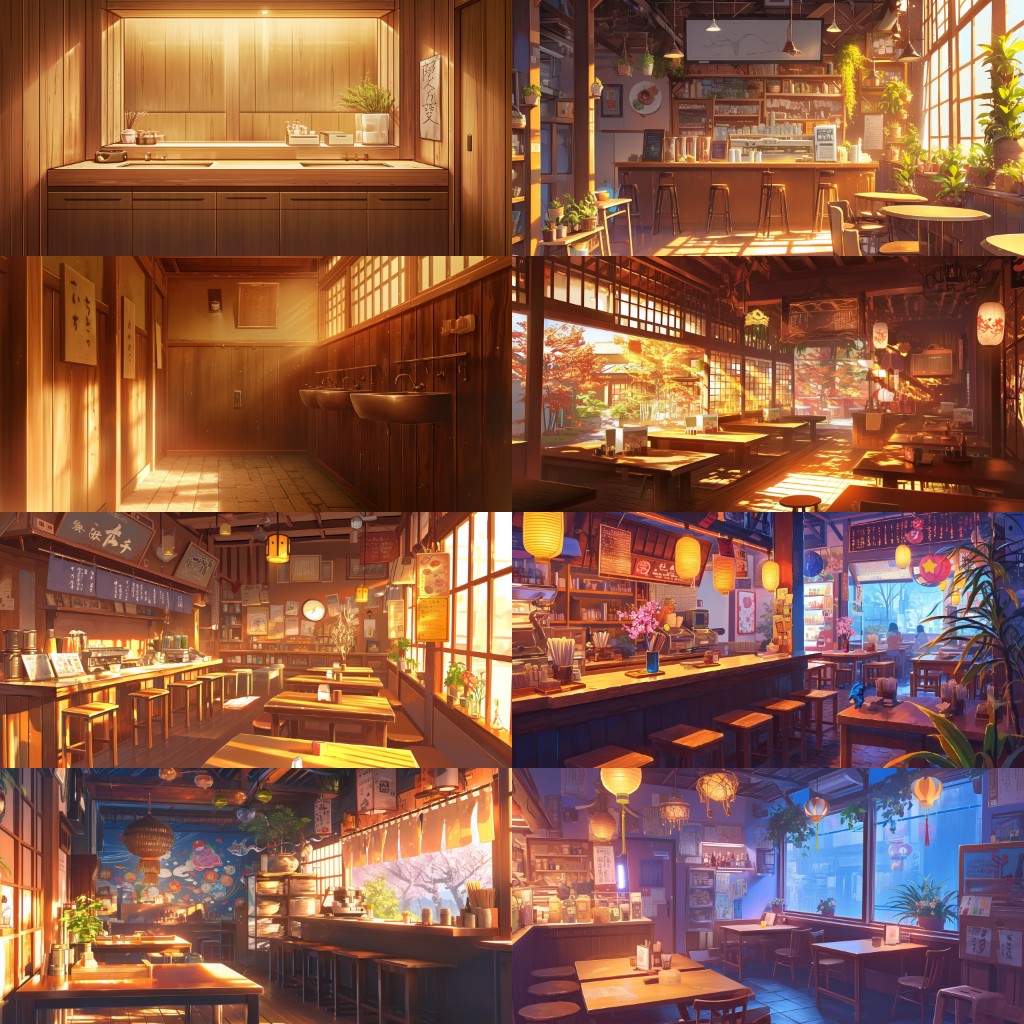 Japanese style 410 background illustrations