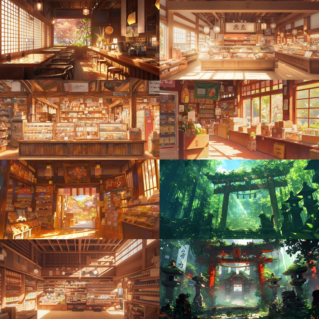 Japanese style 410 background illustrations