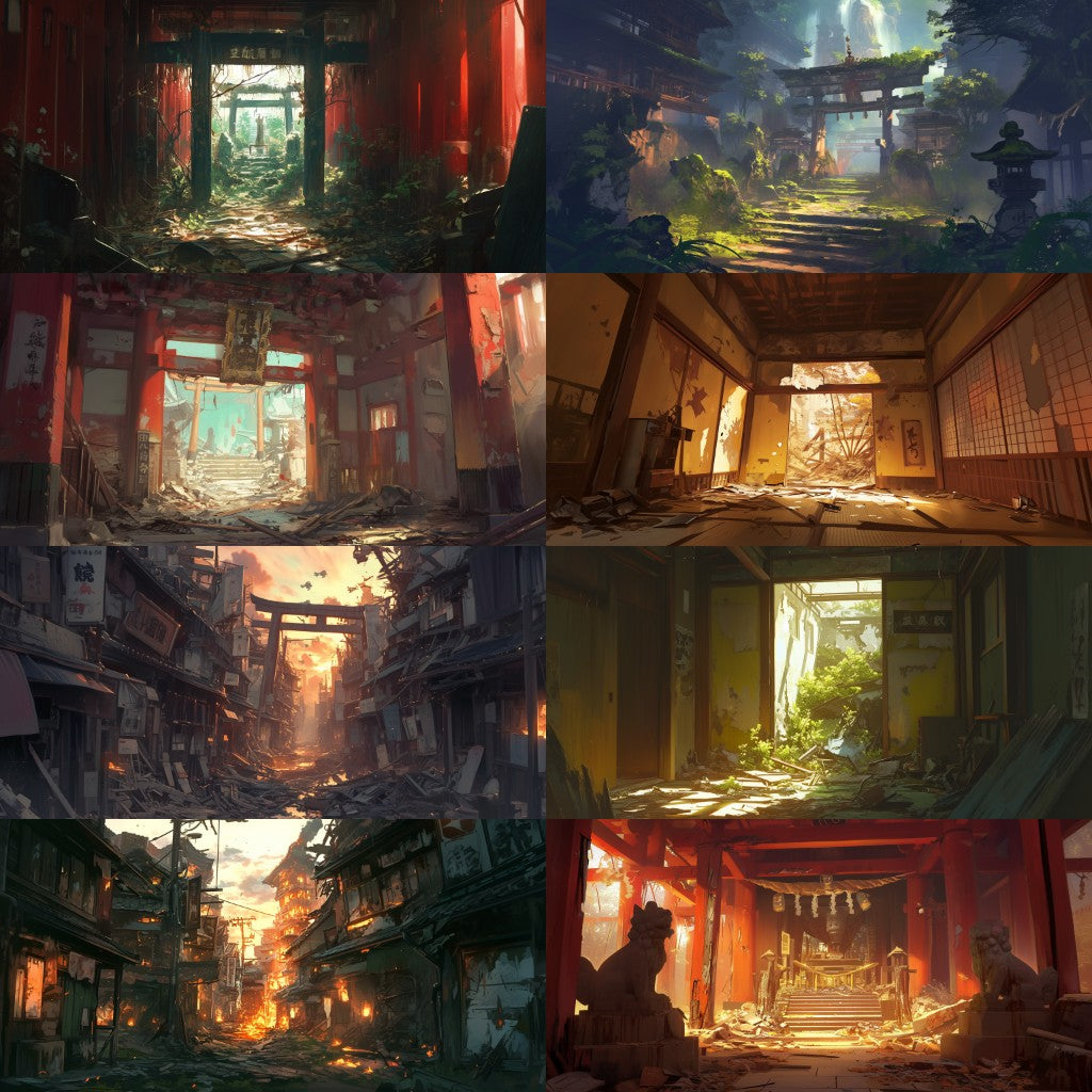 Japanese style 410 background illustrations