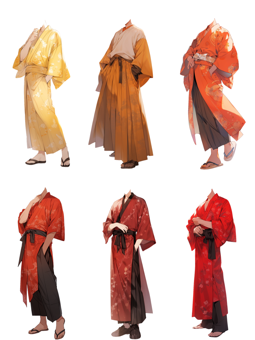 Japanese clothes 50 standing illustration (Male)