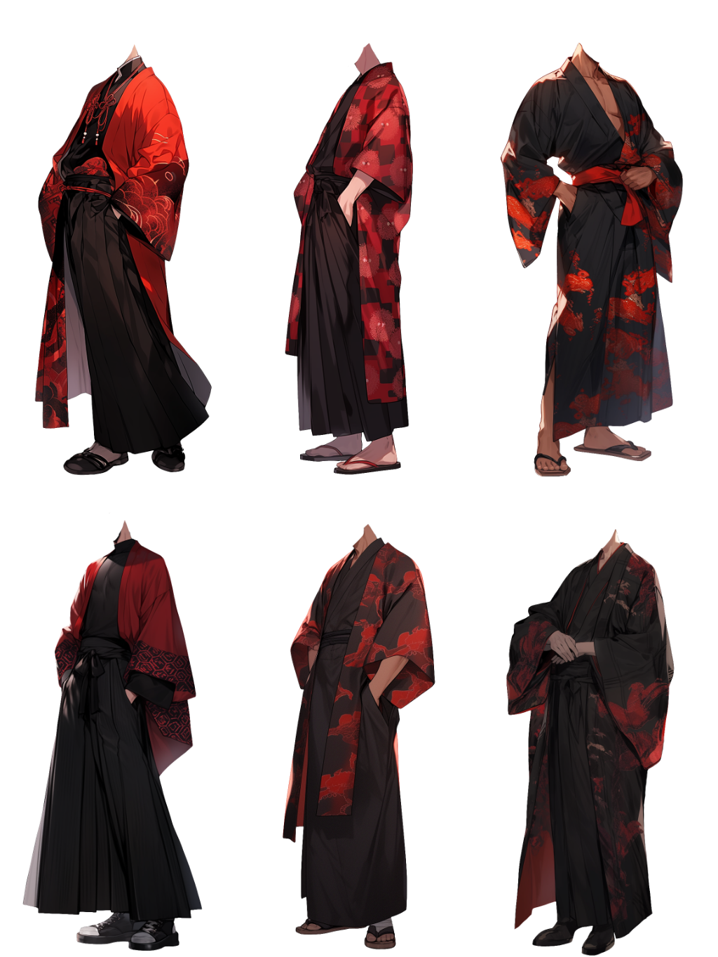 Japanese clothes 50 standing illustration (Male)