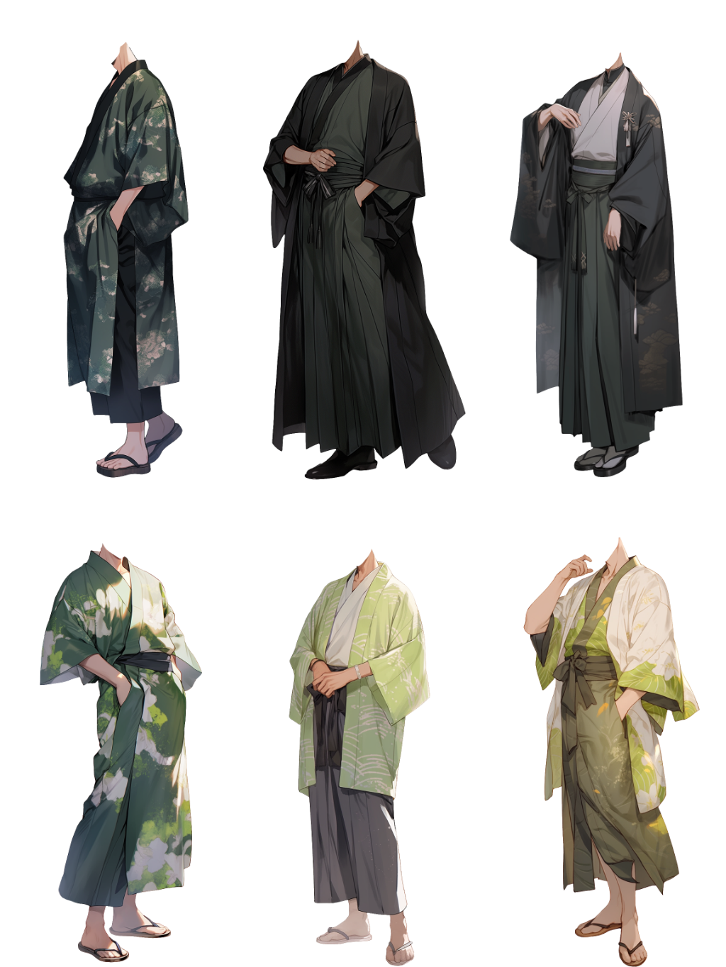 Japanese clothes 50 standing illustration (Male)