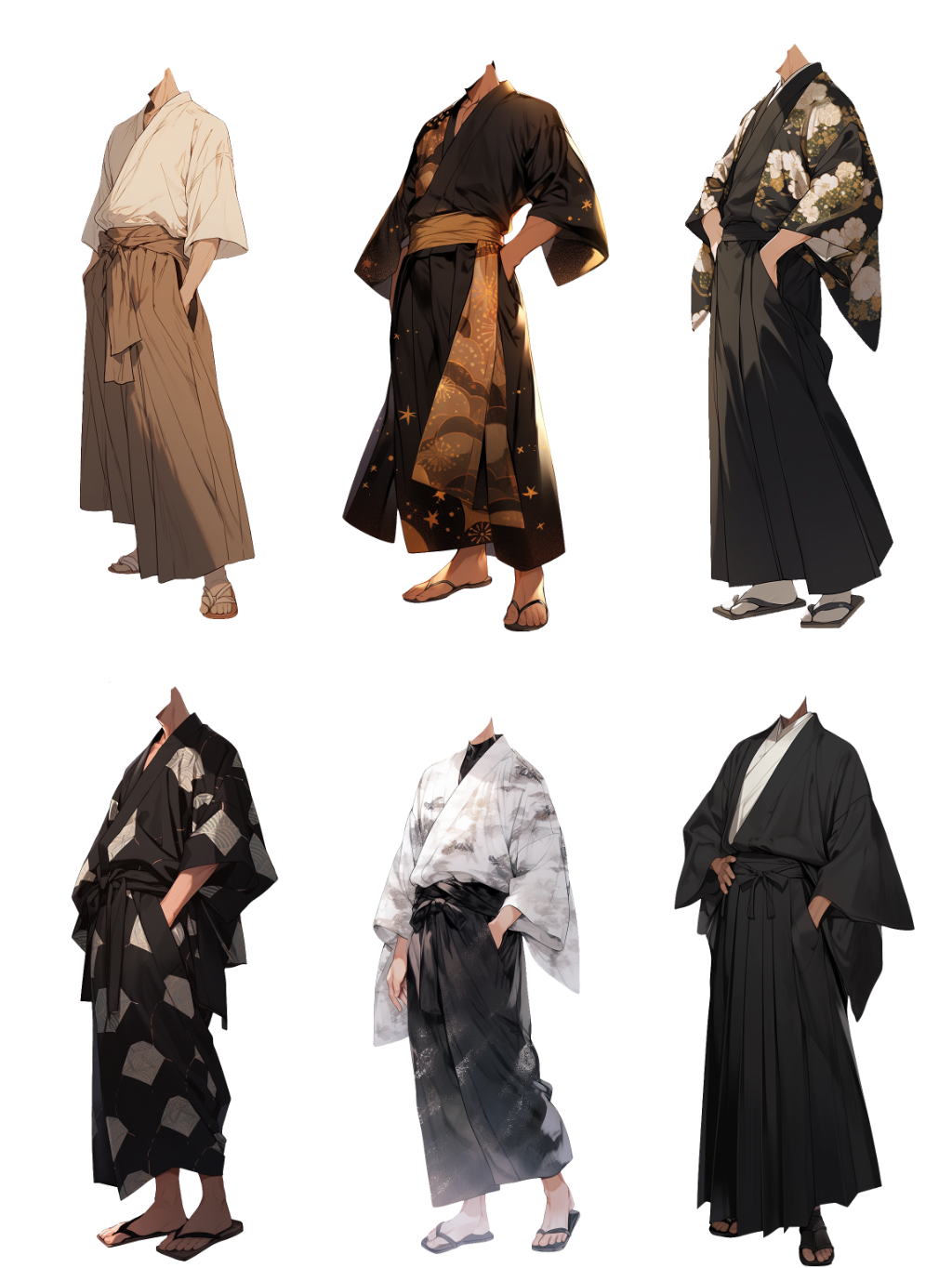 Japanese clothes 50 standing illustration (Male)