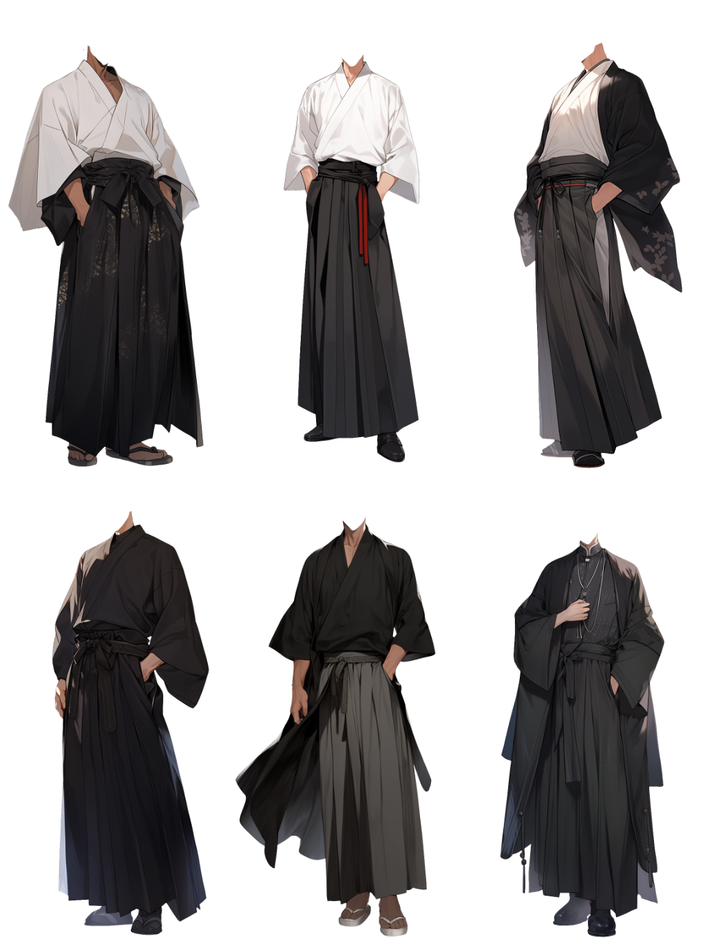 Japanese clothes 50 standing illustration (Male)