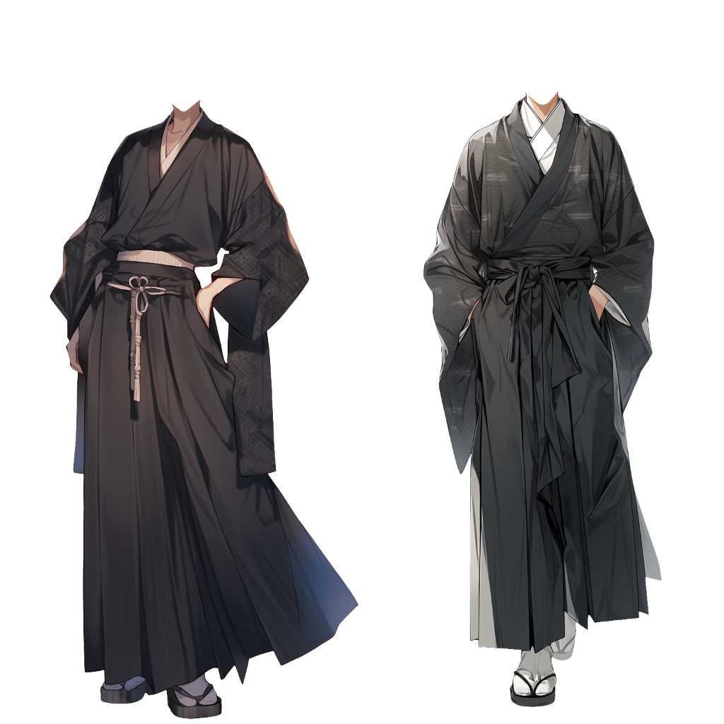 Japanese clothes 50 standing illustration (Male)