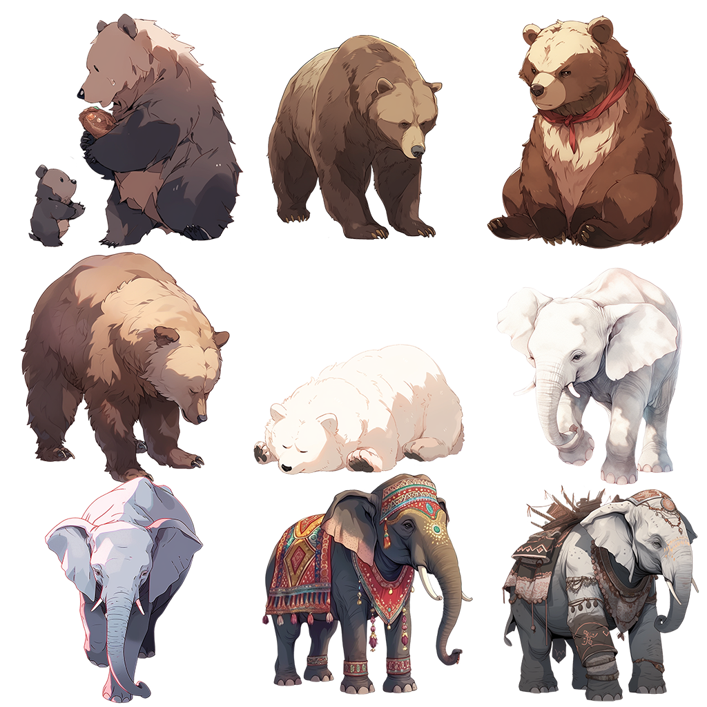 Land animals 50 Illustrations (Transparent PNG)