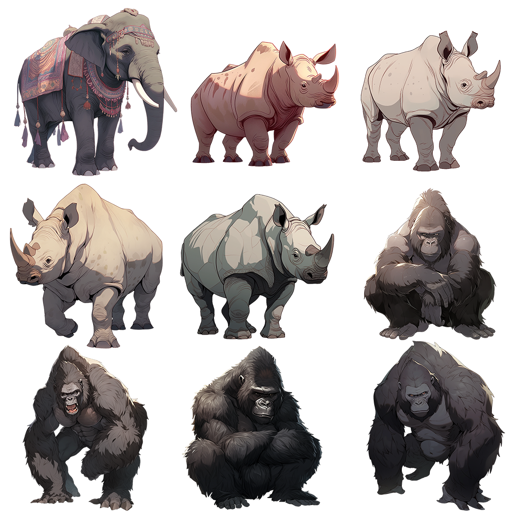 Land animals 50 Illustrations (Transparent PNG)