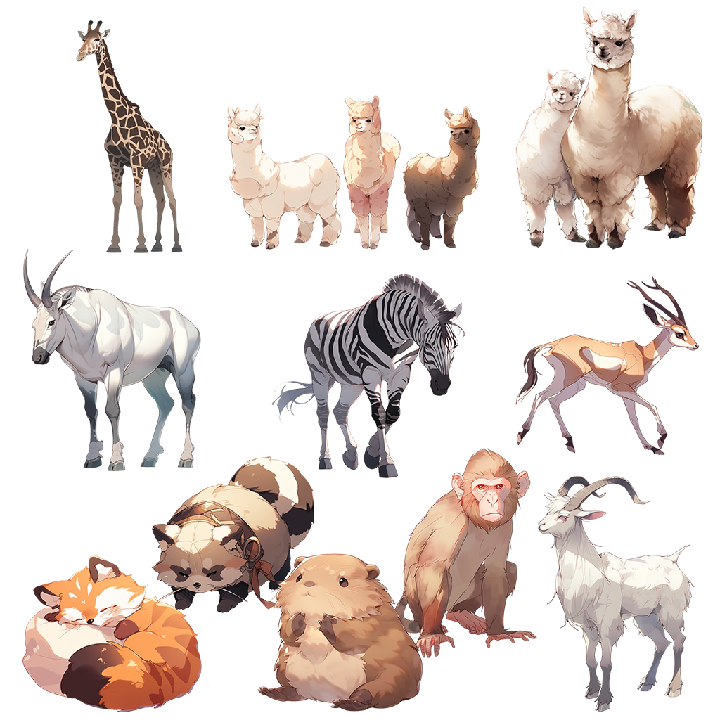 Land animals 50 Illustrations (Transparent PNG)