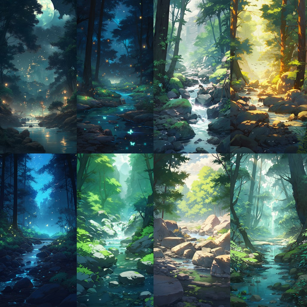 Nature 100 background illustrations (Portrait)