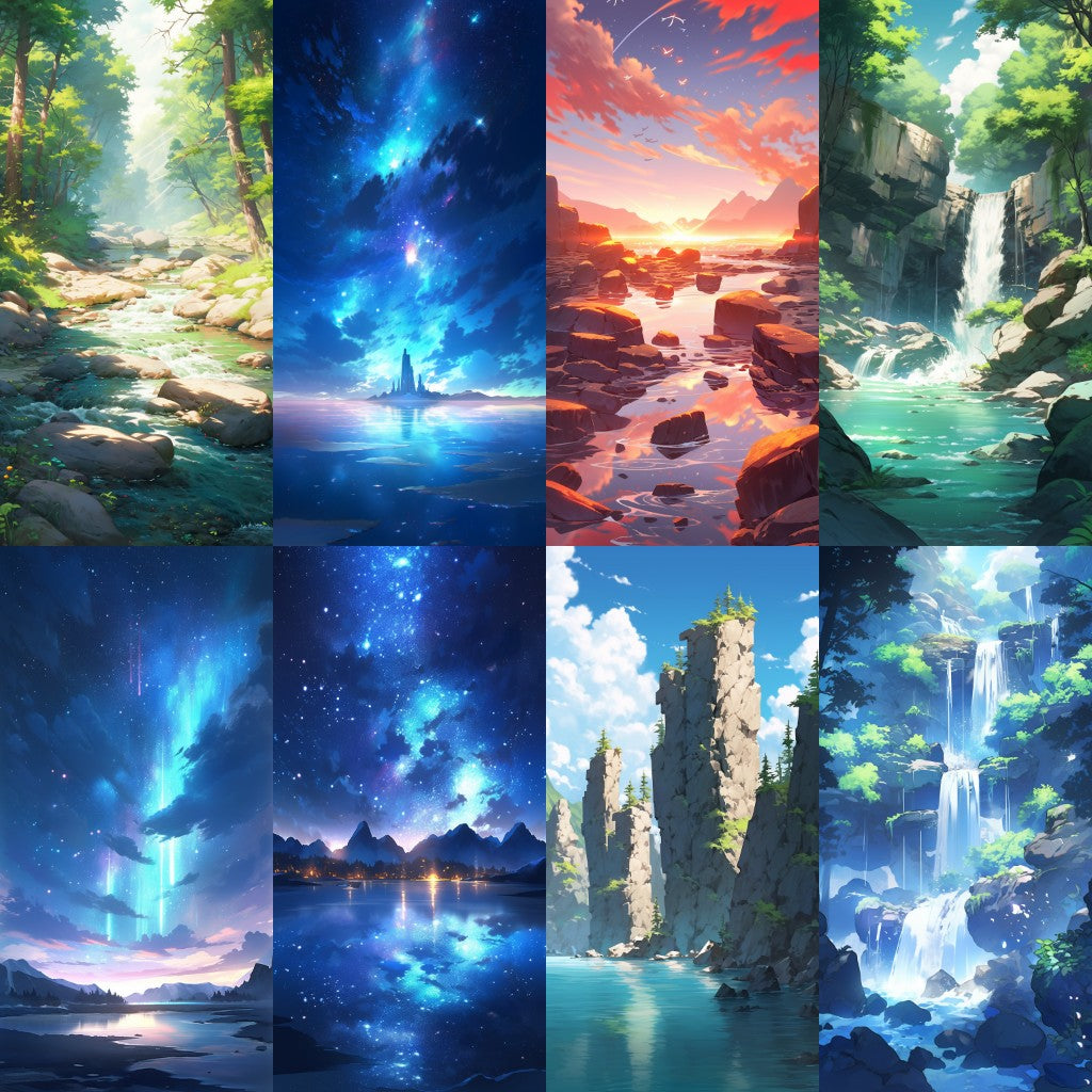 Nature 100 background illustrations (Portrait)