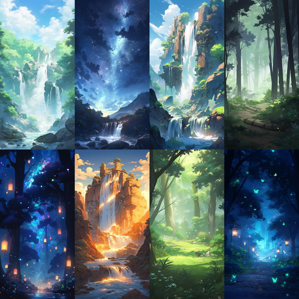 Nature 100 background illustrations (Portrait)