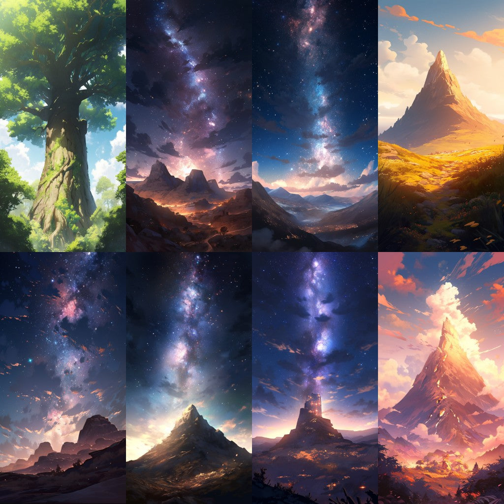 Nature 100 background illustrations (Portrait)
