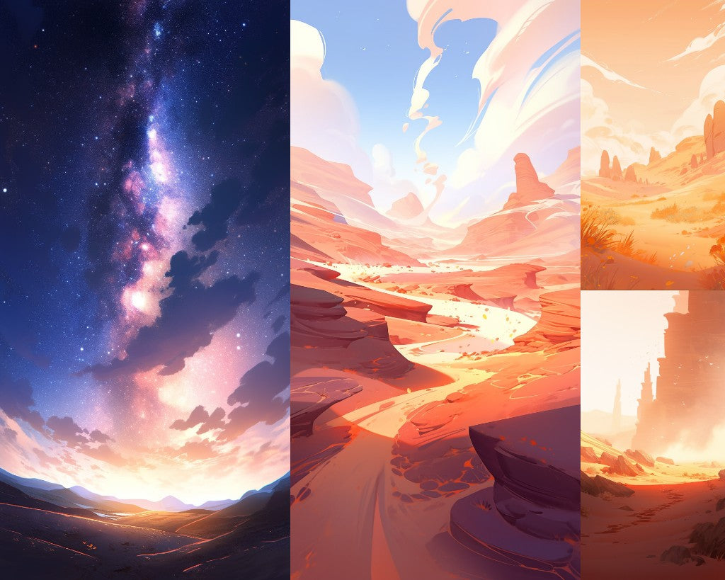 Nature 100 background illustrations (Portrait)
