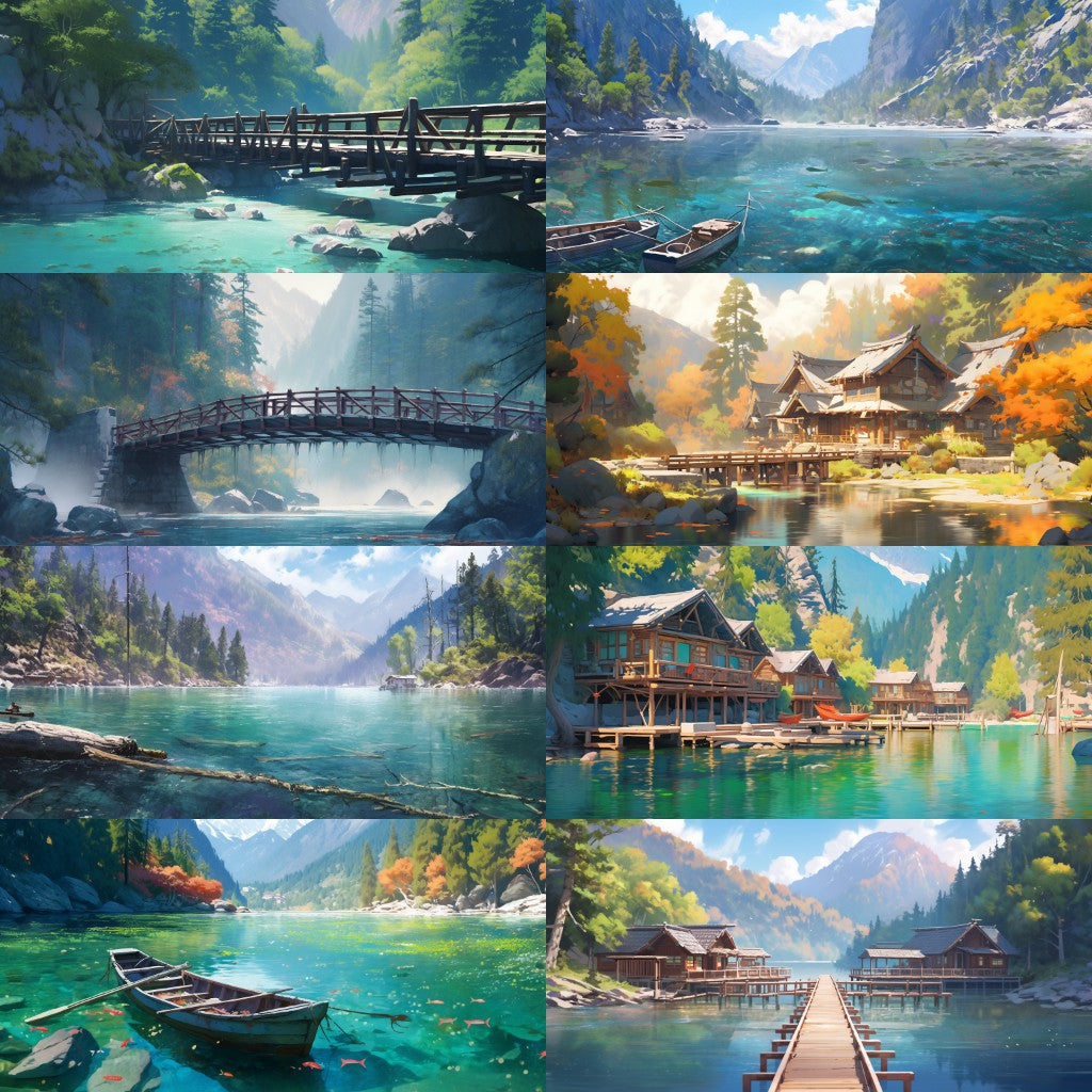 River Lake 200 background illustrations