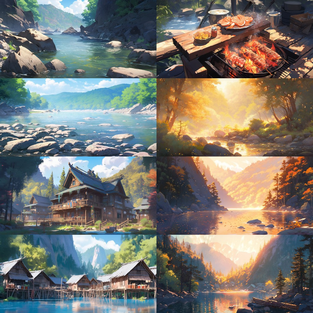 River Lake 200 background illustrations