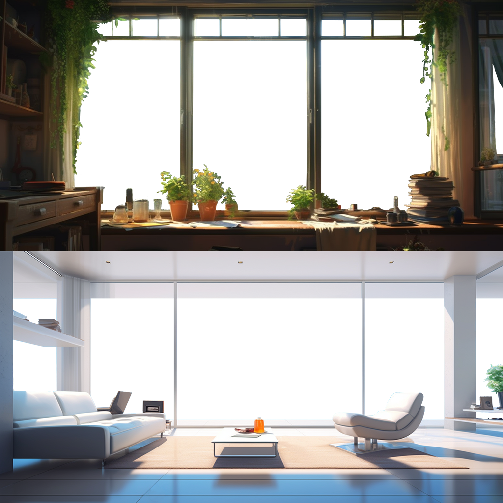 Window Only Transparent Room Illustrations