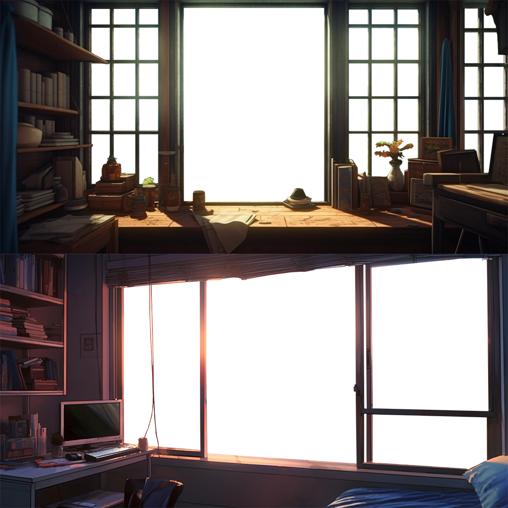 Window Only Transparent Room Illustrations