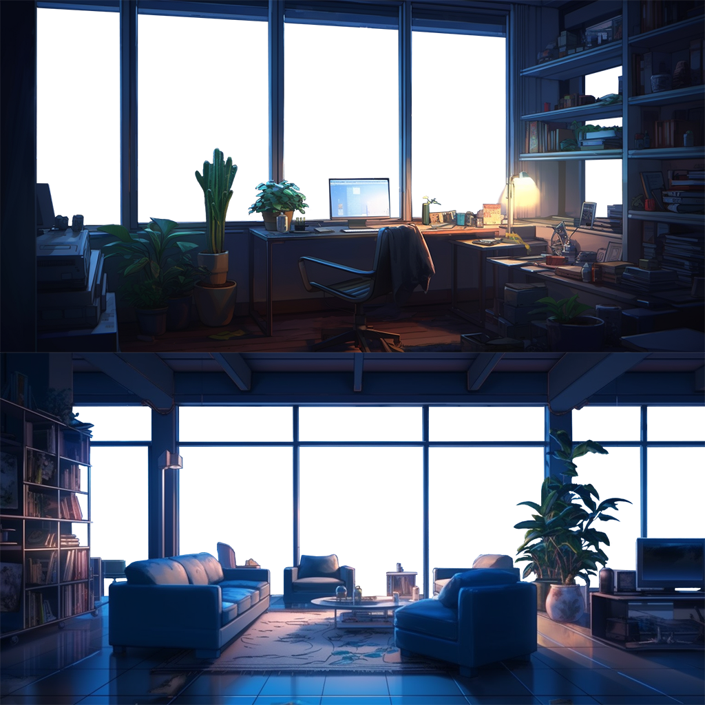 Window Only Transparent Room Illustrations
