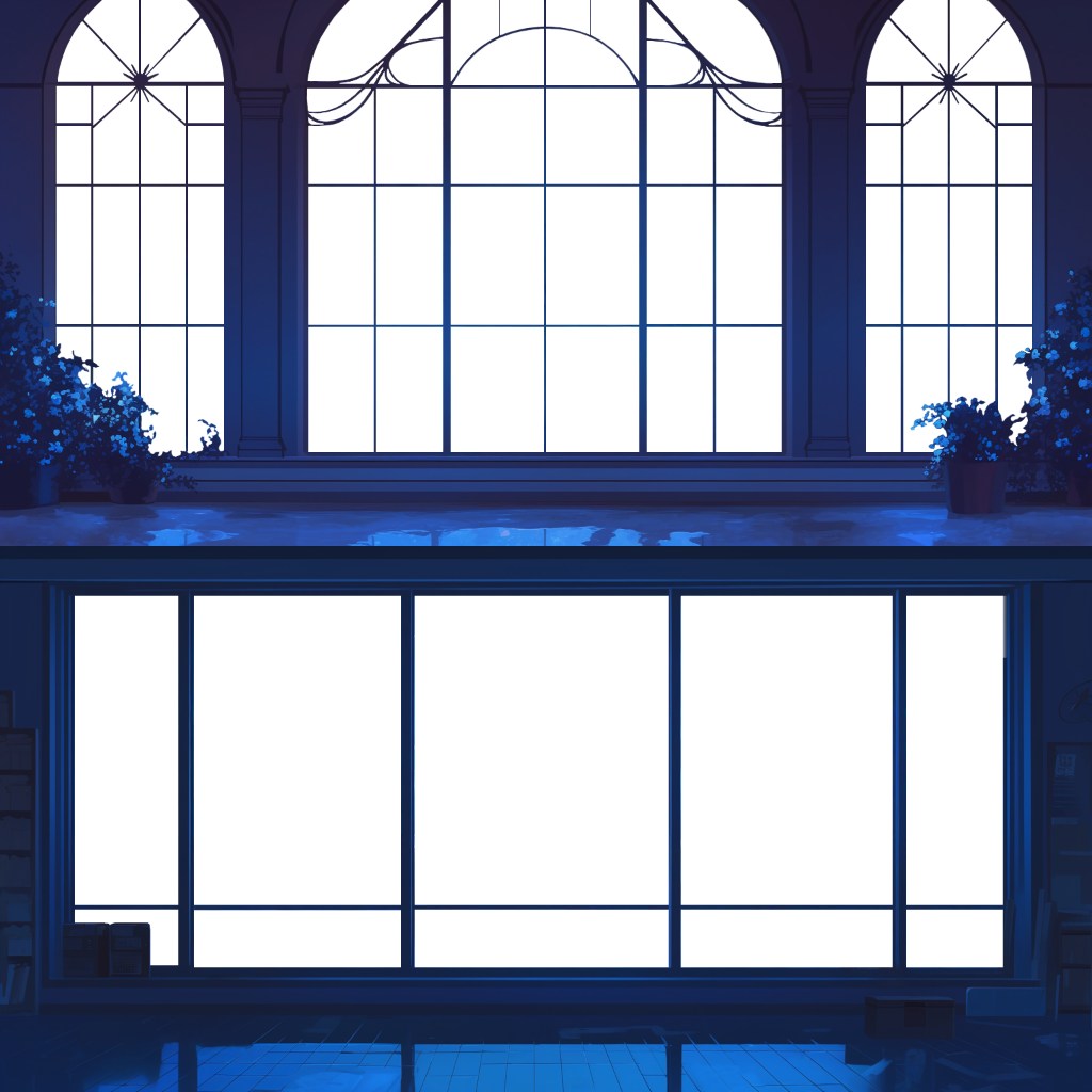 Window Only Transparent Night Room Illustrations